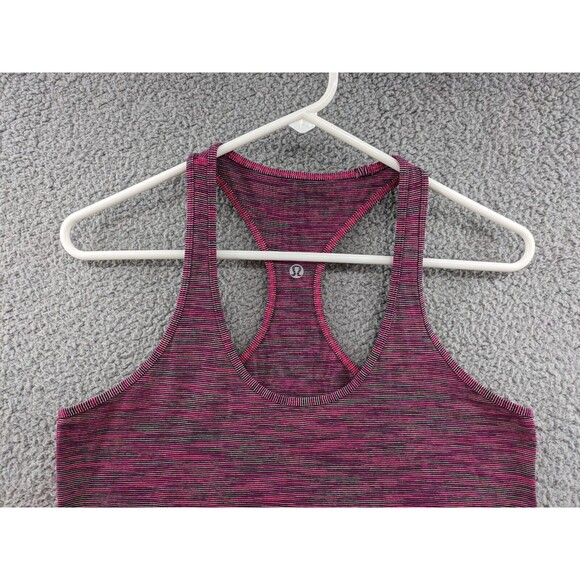 Lululemon Racerback Tank Top Womens Pink Multi Colored Striped sz Small - Picture 2 of 9